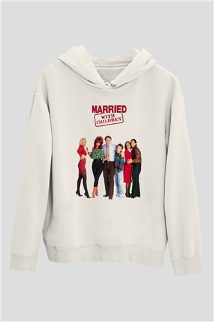 Married with Children Beyaz Unisex Kapşonlu Sweatshirt