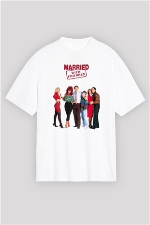 Married with Children Beyaz Unisex Oversize Tişört T-Shirt