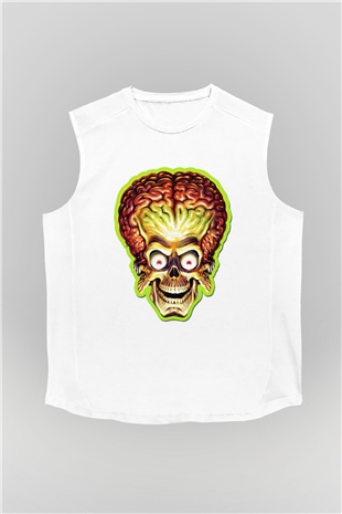 Mars Attacks Beyaz Unisex Kolsuz Tişört