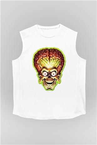 Mars Attacks Beyaz Unisex Kolsuz Tişört