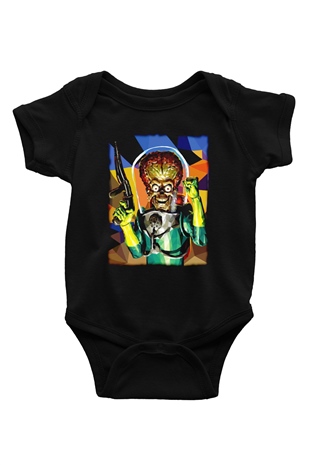Mars Attacks Siyah Bebek Body - Zıbın