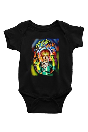 Mars Attacks Siyah Bebek Body - Zıbın