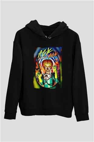 Mars Attacks Siyah Unisex Hoodie