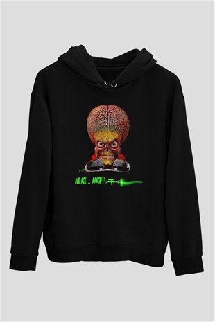 Mars Attacks Siyah Unisex Hoodie