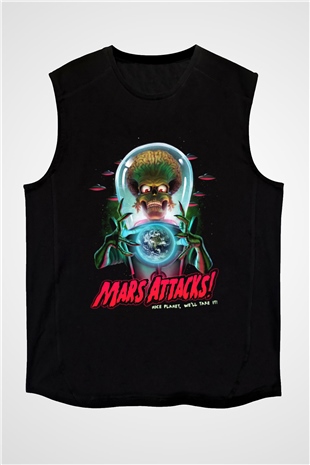 Mars Attacks Siyah Unisex Kolsuz Tişört