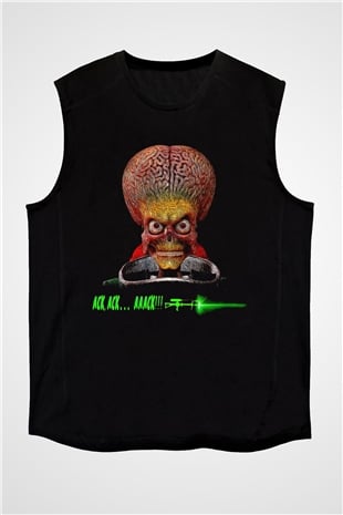 Mars Attacks Siyah Unisex  Kolsuz Tişört