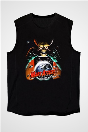 Mars Attacks Siyah Unisex Kolsuz Tişört