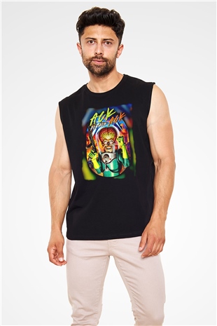 Mars Attacks Siyah Unisex  Kolsuz Tişört