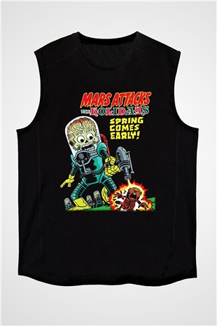 Mars Attacks Siyah Unisex Kolsuz Tişört