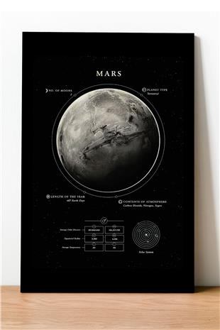 Mars Fiziksel Özellikleri Desenli Ahşap Mdf Tablo 40 cm x 60 cm