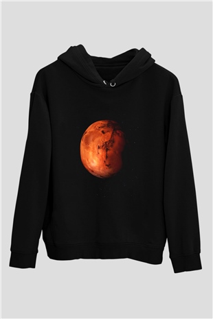 Mars Siyah Unisex Hoodie