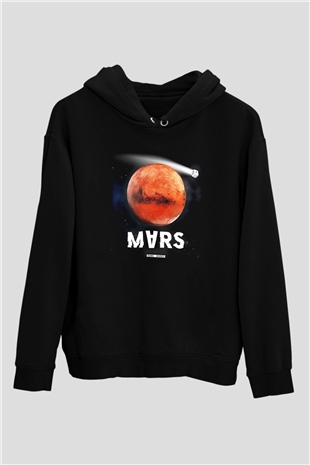 Mars Siyah Unisex Hoodie