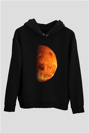 Mars Siyah Unisex Hoodie