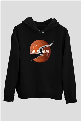 Mars Siyah Unisex Hoodie
