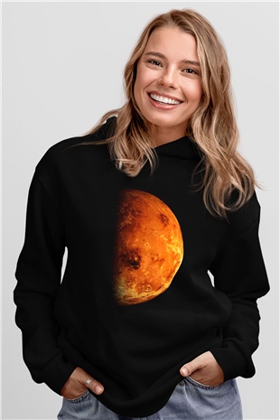 Mars Siyah Unisex Hoodie