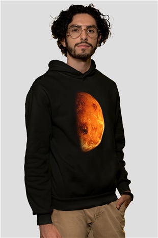 Mars Siyah Unisex Hoodie