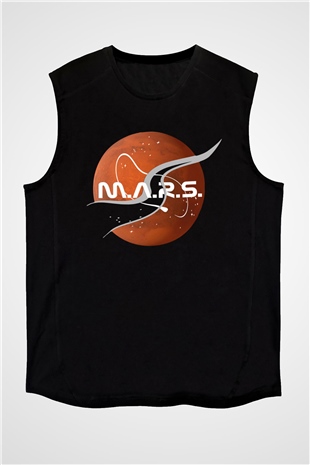 Mars Siyah Unisex Kolsuz Tişört