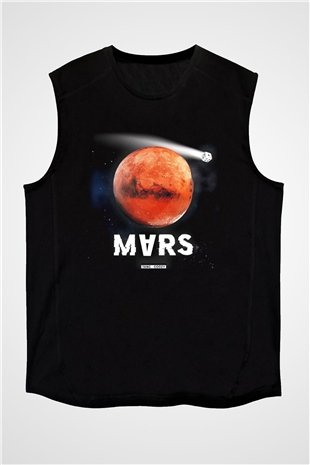 Mars Siyah Unisex Kolsuz Tişört