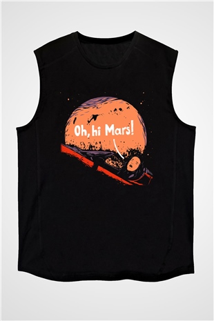 Mars Siyah Unisex Kolsuz Tişört