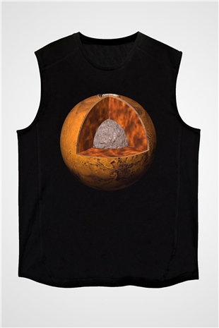 Mars Siyah Unisex Kolsuz Tişört
