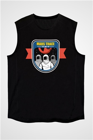 Mars Siyah Unisex Kolsuz Tişört