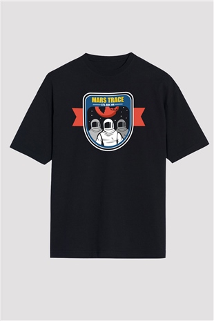 Mars Siyah Unisex Oversize Tişört T-Shirt