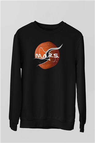 Mars Siyah Unisex Sweatshirt