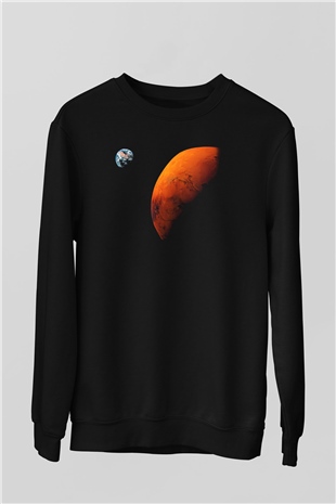 Mars Siyah Unisex Sweatshirt