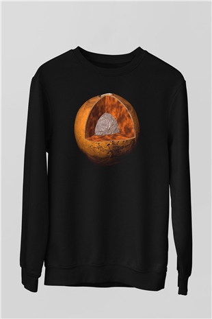Mars Siyah Unisex Sweatshirt