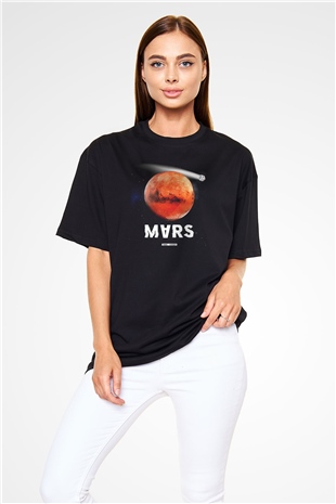 Mars Siyah Oversize Tişört Oversize T-shirt - TişörtFabrikası