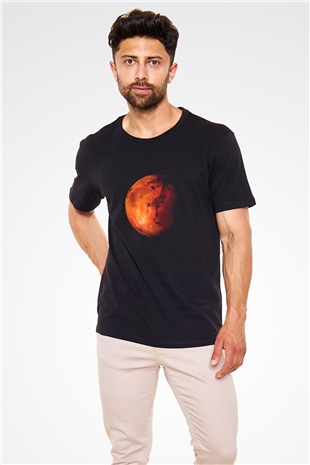 Mars Siyah Unisex Tişört T-Shirt - TişörtFabrikası