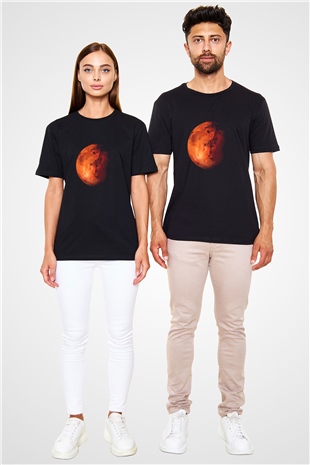 Mars Siyah Unisex Tişört T-Shirt - TişörtFabrikası