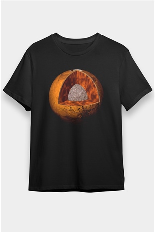 Mars Siyah Unisex Tişört T-Shirt - TişörtFabrikası