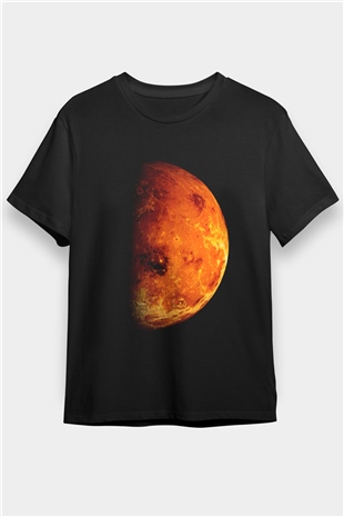 Mars Siyah Unisex Tişört T-Shirt - TişörtFabrikası