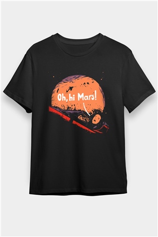 Mars Siyah Unisex Tişört T-Shirt - TişörtFabrikası