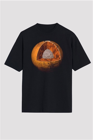 Mars Siyah Oversize Tişört Oversize T-shirt - TişörtFabrikası