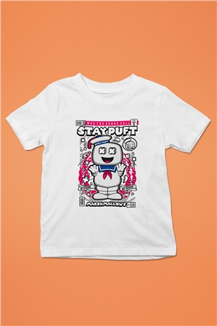 Marshmallow Baskılı Unisex Beyaz Çocuk Tişört