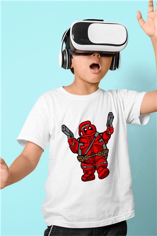 Marshmallow Merc Baskılı Beyaz Unisex Çocuk Tişört