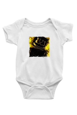 Marshmello Baskılı Beyaz Bebek Body - Zıbın