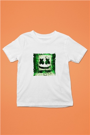 Marshmello Baskılı Beyaz Çocuk Tişört