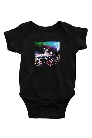Marshmello Baskılı Siyah Bebek Body - Zıbın