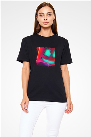 Marshmello Baskılı Unisex Siyah Tişört
