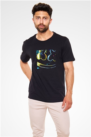 Marshmello Baskılı Unisex Siyah Tişört
