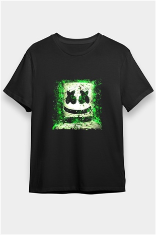 Marshmello Baskılı Unisex Siyah Tişört