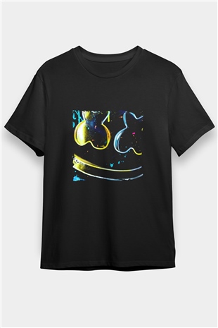 Marshmello Baskılı Unisex Siyah Tişört