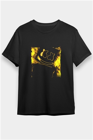 Marshmello Baskılı Unisex Siyah Tişört
