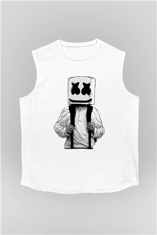 Marshmello Beyaz Unisex Kolsuz Tişört