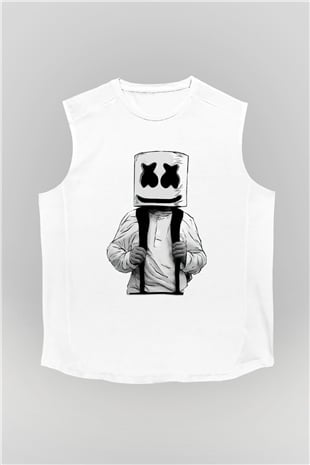 Marshmello Beyaz Unisex Kolsuz Tişört