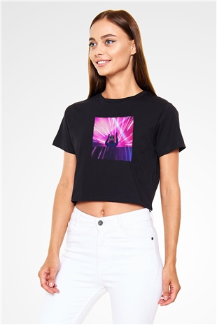 Marshmello Siyah  Crop Top Tişört