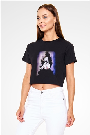 Marshmello Siyah Crop Top Tişört